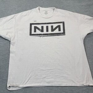 Nine Inch Nails Shirt Men XXL White 2022 Tour Fall U.S. NIN Logo Graphic Band